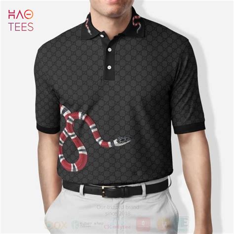 gucci polo snake black|Gucci snake and bee polo.